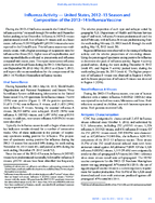 Influenza Activity  United States 201213 Season and Composition of the 201314 Influenza Vaccine
