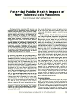 Potential Public Health Impact of New Tuberculosis Vaccines