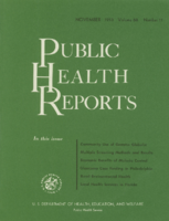Public Health Reports  v 68 no 11  cover