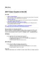 2017 Case counts in the US Zika provisional data as of November 29 2017