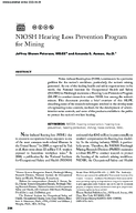 NIOSH Hearing Loss Prevention Program for Mining 2023