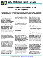 Timeliness of Death Certificate Data by Sex Age and Geography