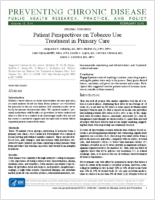 Patient Perspectives on Tobacco Use Treatment in Primary Care