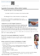 Syphilis Elimination Effort SEE toolkit