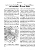 Legionellalike amebal pathogensphylogenetic status and possible role in respiratory disease