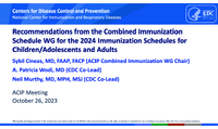 2024 child and adolescent schedule revisions