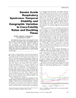 Severe Acute Respiratory Syndrome Temporal Stability and Geographic Variation in Death Rates and Doubling Times