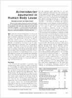 Acinetobacter baumannii in Human Body Louse