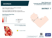 GA Congressional District 07 Heart Disease and Federally Qualified Health Centers Map 118th Congress