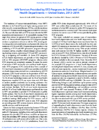HIV Services Provided by STD Programs in State and Local Health Departments  United States 20132014
