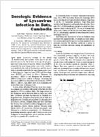 Serologic Evidence of Lyssavirus Infection in Bats Cambodia
