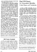 Final 1952 report on tuberculosis morbidity United States and Territories