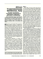 African Trypanosomiasis Gambiense Europe