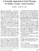 A scientific approach to fetal wastage in Halifax County North Carolina