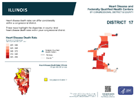 IL Congressional District 17 Heart Disease and Federally Qualified Health Centers Map 118th Congress