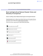 Rural and Agricultural Natural Disaster Stress and Recovery A Comparison