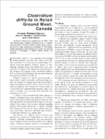 Clostridium difficile in Retail Ground Meat Canada