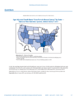 QuickStats AgeAdjusted Death Rates From Female Breast Cancer by State  National Vital Statistics System United States 2017