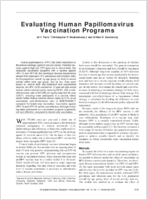 Evaluating Human Papillomavirus Vaccination Programs
