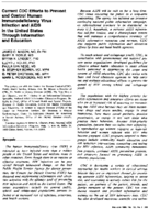 Current CDC efforts to prevent and control human immunodeficiency virus infection and AIDS in the United States through information and education