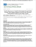 Youth Advocacy as a Tool for Environmental and Policy Changes That Support Physical Activity and Nutrition An Evaluation Study in San Diego County