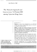 The network approach and interventions to prevent HIV among injection drug users