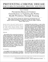 Prevention Research Centers Contributions to Updating the Public Health Workforce Through Training