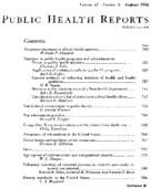 Public Health Reports  v 67 no 8  table of contents