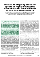 Iceland as Stepping Stone for Spread of Highly Pathogenic Avian Influenza Virus between Europe and North America