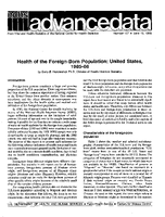Health of the ForeignBorn Population United States 198586