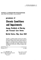 Prevalence of Chronic Conditions and Impairments Among Residents of Nursing and Personal Care Homes United States  MayJune 1964