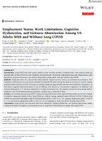 Employment Status Work Limitations Cognitive Dysfunction and Sickness Absenteeism Among US Adults with and Without Long COVID