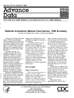 National Ambulatory Medical Care Survey 1990 Summary