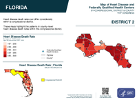 FL Congressional District 02 Heart Disease and Federally Qualified Health Centers Map 119th Congress