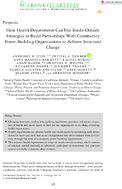 How Health Departments Can Use InsideOutside Strategies to Build Partnerships with Community PowerBuilding Organizations to Achieve Structural Change