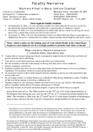 Fatality Narrative Workers Killed in Motor Vehicle Crashes 2005