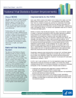 National Vital Statistics System improvements July 2015