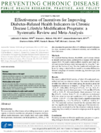 Effectiveness of Incentives for Improving DiabetesRelated Health Indicators in Chronic Disease Lifestyle Modification Programs a Systematic Review and MetaAnalysis