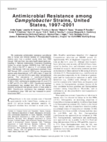 Antimicrobial Resistance among Campylobacter Strains United States 19972001