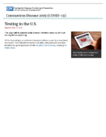 Coronavirus Disease 2020 COVID19 testing in the US updated May 10 2020