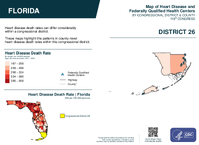 FL Congressional District 26 Heart Disease and Federally Qualified Health Centers Map 119th Congress