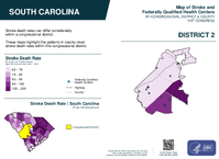 SC Congressional District 02 Stroke and Federally Qualified Health Centers Map 119th Congress