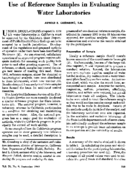 Use of reference samples in evaluating water laboratories