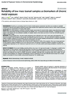 Reliability of Low Mass Toenail Samples as Biomarkers of Chronic Metal Exposure