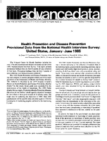 Health Promotion and Disease Prevention Provisional Data From the National Health Interview Survey United States JanuaryJune 1985