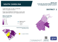SC Congressional District 02 Stroke and Federally Qualified Health Centers Map 118th Congress