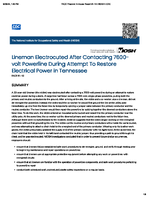 Lineman Electrocuted After Contacting 7600volt Powerline During Attempt To Restore Electrical Power in Tennessee