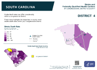 SC Congressional District 04 Stroke and Federally Qualified Health Centers Map 118th Congress