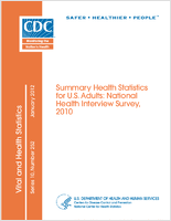 Summary health statistics for US adults National Health Interview Survey 2010 data from the National Health Interview Survey
