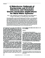 A Waterborne Outbreak of Escherichia coli O157H7 Infections and Hemolytic Uremic Syndrome Implications for Rural Water Systems1